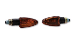 HIGHSIDER smart Arrow Glühlampen Mini-Blinker Gehäuse Schwarz / Linse Orange (Paar), Vorn & Hinten