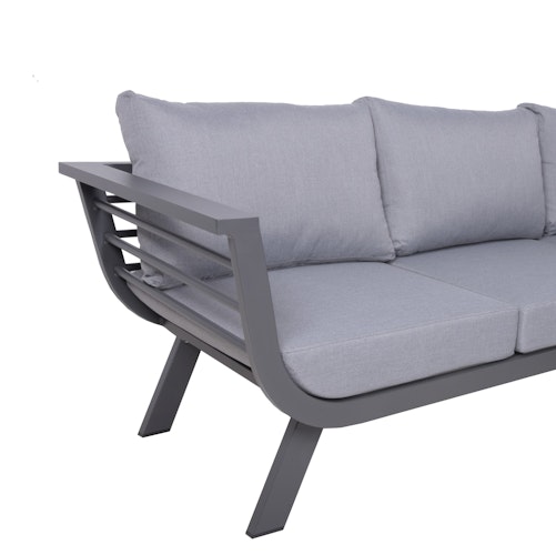 Garden Pleasure Lounge-Gruppe AURELIA, Aluminium Dunkelgrau / 100 % Polyester Grau