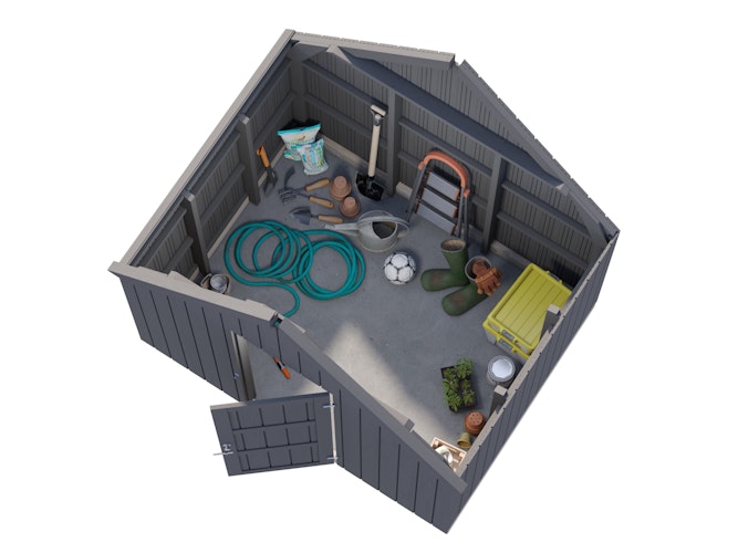 Palmako Gerätehaus Emilia 4,0 m² (dunkelgrau lackiert) - 18 mm