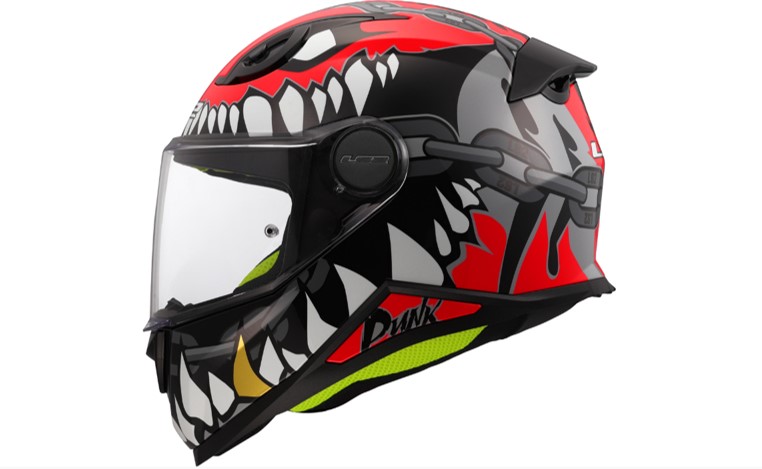 LS2 Helm OF812 Kid M Grau / Rot Punk