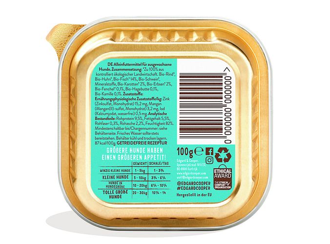 Edgard&Cooper Adult BIO 100 Gramm Hundenassfutter