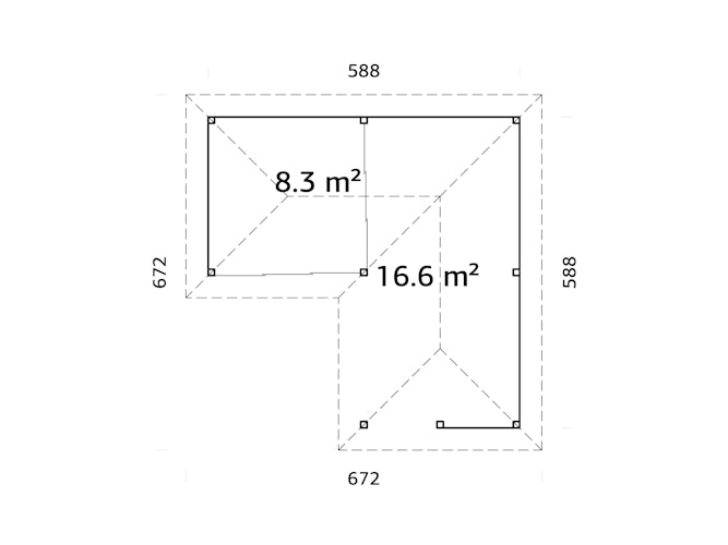 Palmako Pavillon Bianca 24,9 m² Set 209 Slide - 28 mm