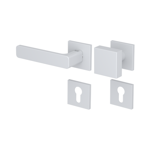 Griffwerk Wechselgarnitur VAYA 265 MINIMAL MODERN fast2fix Fast2Fix  Rosetten eckig Knopf SQUARE Seidenweiß L