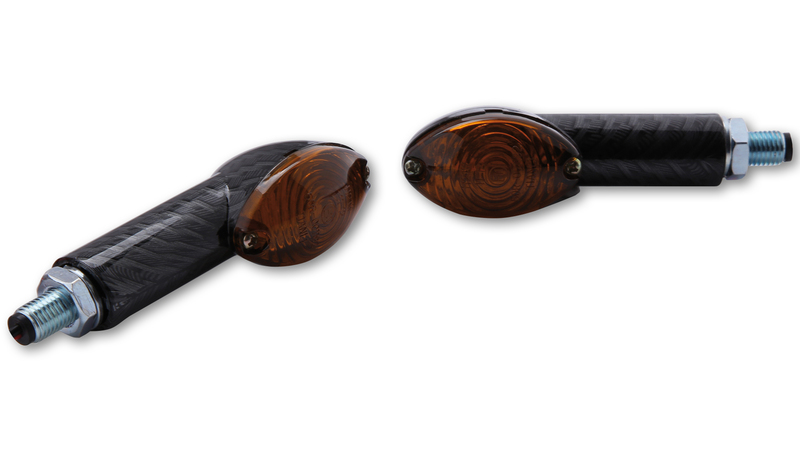 HIGHSIDER smart Cateye Glühlampen Mini-Blinker Gehäuse Carbon / Linse Rauchgrau (Paar), Vorn & Hinten