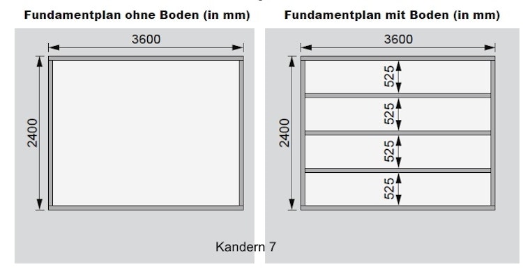 Karibu Woodfeeling Gartenhaus Kandern 6/7 mit 300 cm Schleppdach + Rückwand