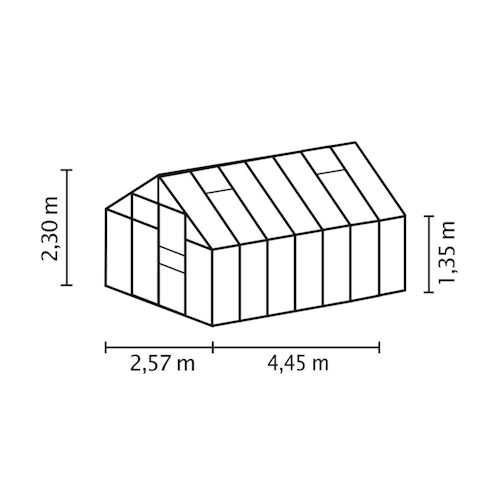 Vitavia Gewächshaus Merkur 11500 inkl. 2 Dachfenstern - 11,5 m²