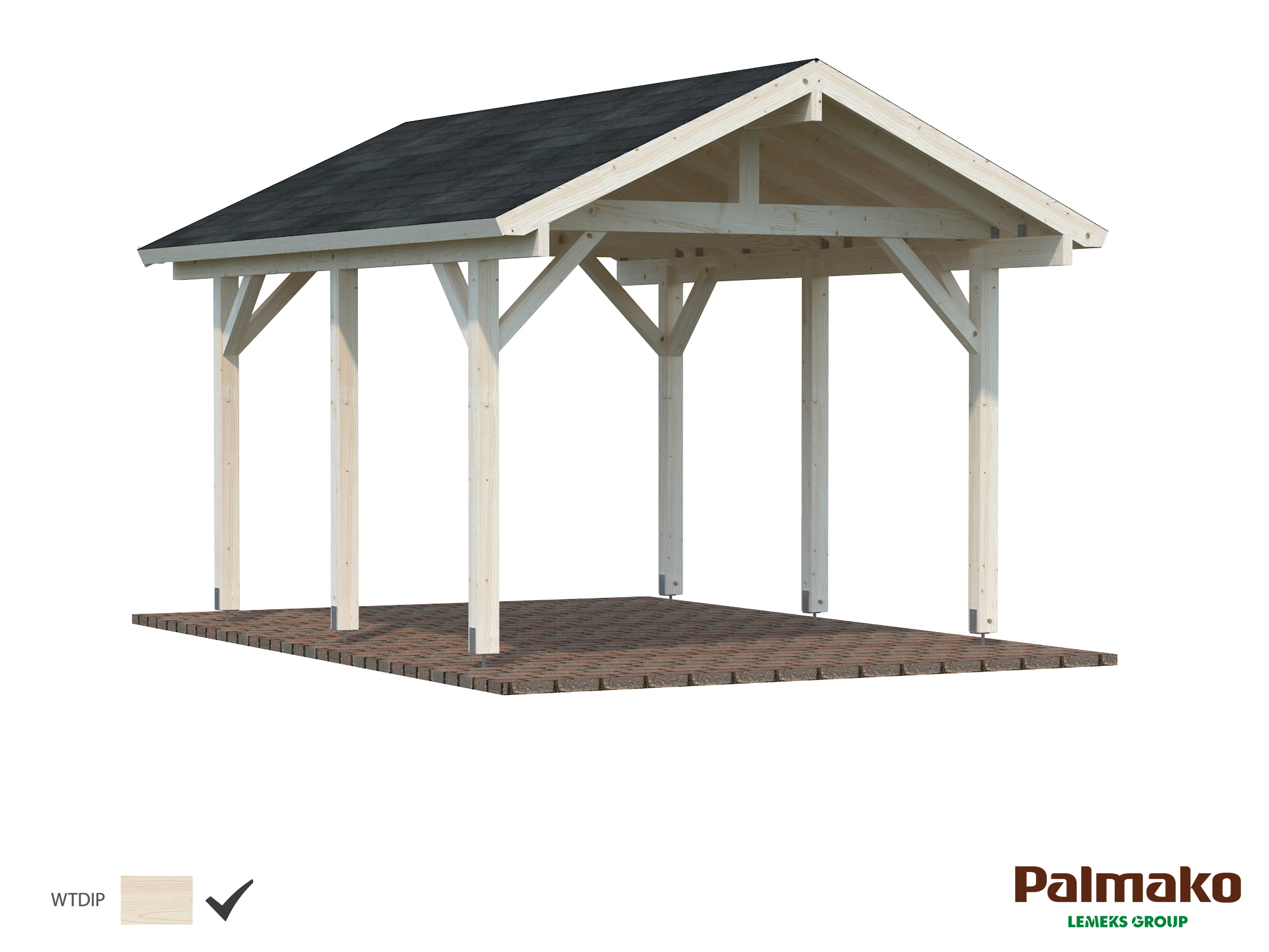 Palmako Carport Robert 11,7 m² Transparent tauchimprägniert Holzcarport