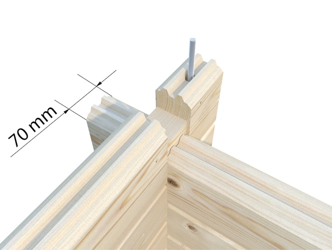 Palmako Garage Roger 27,7 m² - 70 mm - ohne Tor