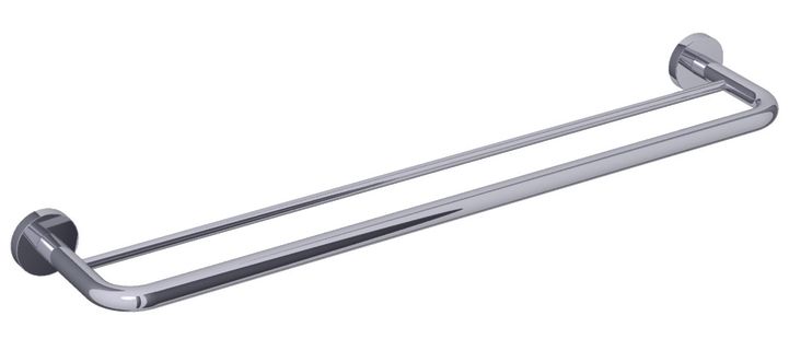 Bravat doppelte Badetuchstange Varuna, chrom - 65 cm, rund