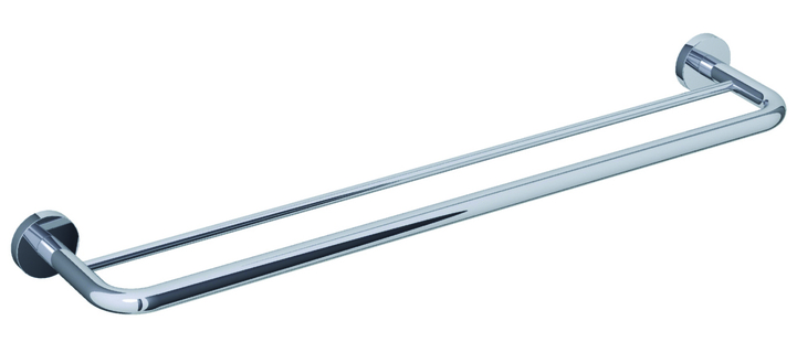 Bravat doppelte Badetuchstange Varuna, chrom - 65 cm, rund