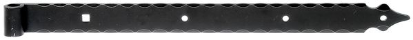 Alberts® Ladenband m.Zierspitze 600x45mm ⌀16mm randgehämmert schwarz