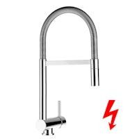 NIEDERDRUCK Wasserhahn Vorfenster Küchenarmatur, Umklappbar 6 CM, mit 360° schwenkbarem Auslauf, abnehmbare 2 strahl Handbrause, Verchromt