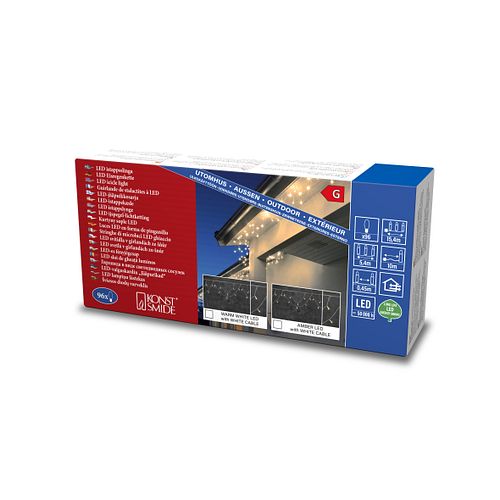 Konstsmide Weihnachtsbeleuchtung  LED Dachlichterkette Bogen 96 bernstein