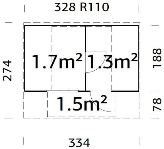 Palmako Saunafass Anette 3,0+1,5 m²