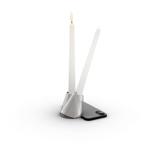 höfats Kerzenhalter Digi Detox silber