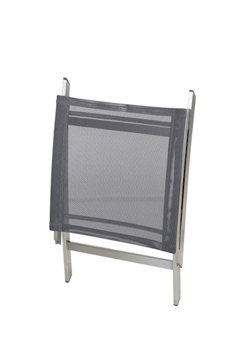 Diamond Garden Fußhocker VENEDIG, Edelstahl / Kunststoffgewebe Schwarz/Silber