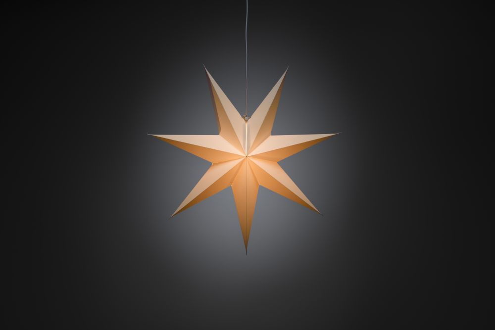 Konstsmide Weihnachtsbeleuchtung  Papierstern weiß 7 Zacken 60cm