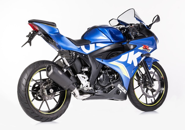 SHARK KOMPLETTANLAGE Edelstahl beschichtet schwarz-matt DSX-10 für SUZUKI GSX-R 125,GSX-S 125 EURO5  