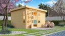 Vorschaubild Karibu Premium Gartenhaus Kastorf 6/7 mit Fensterecke - 28 mm
