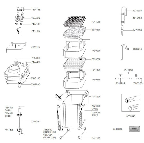 EHEIM 7444578 Adapter kompl. Ersatzteil für 2026/2028/2126/2128