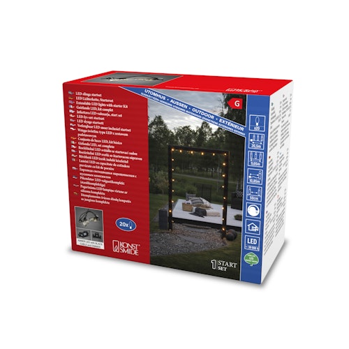 Konstsmide Weihnachtsbeleuchtung LED Party Lichterketten Erweiterung, 20 bernsteinfarbenen Dioden