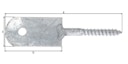 Alberts® Zaunriegelhalter,feuerverzinkt,zum Anschrauben,Holzgewinde 8x60 mm,Länge 120 mm 