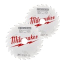Vorschaubild Milwaukee Kreissägeblatt Holz für Handkreissägen Doppelpack 190/30 mm Z24 Wechselzahn u. 190/30 mm Z48 Wechselzahn 4932479574