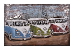 3D Metallbild 3 Bullis 120 x 80 cm, Stahlblech