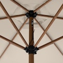 Vorschaubild doppler Mittelmastschirm LIFE Woodstyle 305 Lift, Aluminium Holzoptik / 100 % Polyester 180 g/m² 