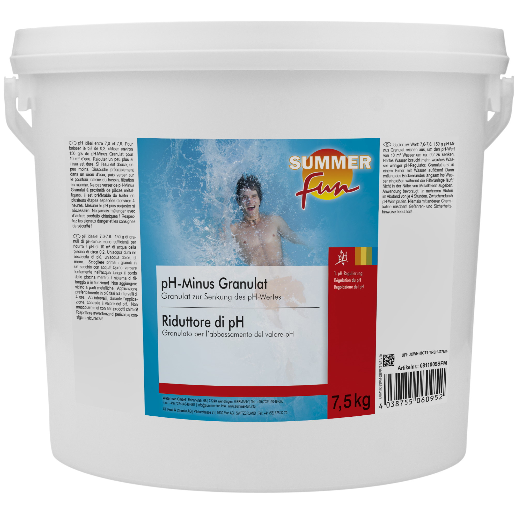 Summer Fun PH - minus Granulat 7,5 kg