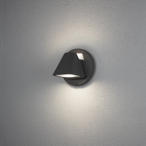 Konstsmide Wandleuchte Hild, 2x5W LED, schwarz, gefrostetes Glas, dimmbar (427-750)
