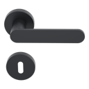 Vorschaubild NOVADOORS Türgriffgarnitur TD 384 rund, Klipptechnik Rosetten rund BB, WC