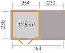 Vorschaubild Weka Gartenhaus 321 B mit 230 cm Anbau - 19 mm