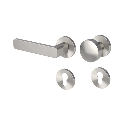 Griffwerk Wechselgarnitur VAYA 265 MINIMAL MODERN fast2fix Fast2Fix Rosetten rund Knopf R2 Samtgrau L