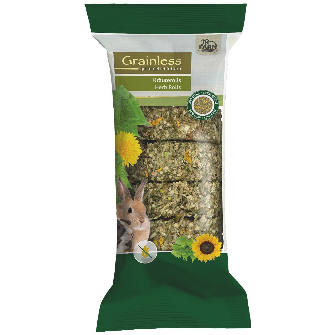 JRFarm Grainless Kräuterollis Löwenzahn-Sonenblume 70g Nagersnack