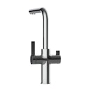 Vorschaubild NIEDERDRUCK 3 Wege Wasserhahn Küchenarmatur, FC, mit 360° schwenkbarem L-Auslauf, Verchromt