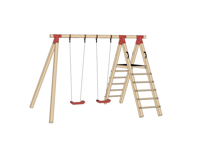 Weka Tabaluga Kinderspielgerät Abenteuer-Doppelschaukel 816 A mit Podest