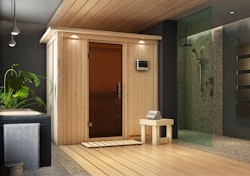 Karibu Sauna Variado mit Fronteinstieg 68 mm inkl. gratis Sauna-Zubehörset im Wert von 234,94 €