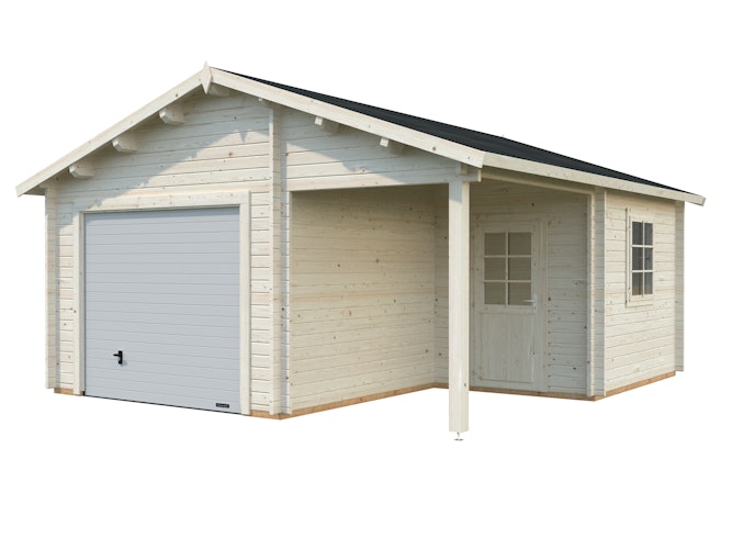 Palmako Garage Roger 21,9+5,2 m² - 44 mm - mit Sektionaltor