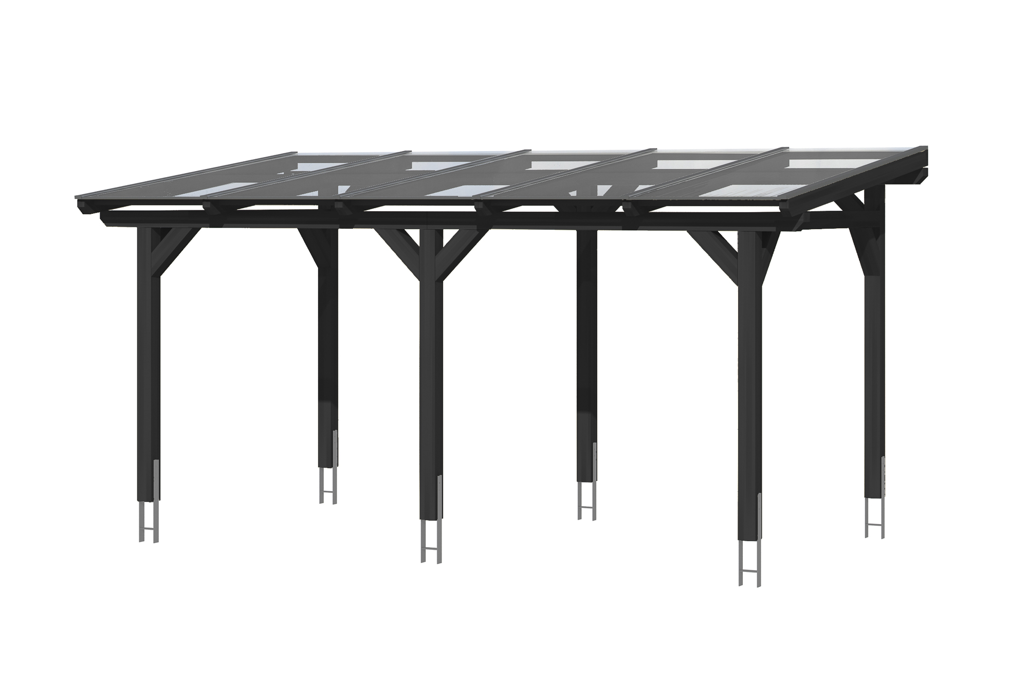 Skan Holz Siena aus Leimholz m. Mittelpfosten Breite 541 cm freistehende Terrassenüberdachung -541 x 300 cm - Gr. 2 -ant...
