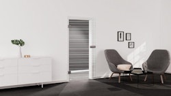 Griffwerk Glasdrehtür (ESG) LINES 814 ESG PURE WHITE klar 834x1972x8mm Studio/Office DIN L