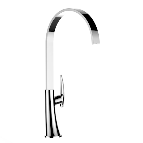 Wasserhahn Küchenarmatur, LEAF, mit 360° schwenkbarem flachem U-Auslauf, Verchromt