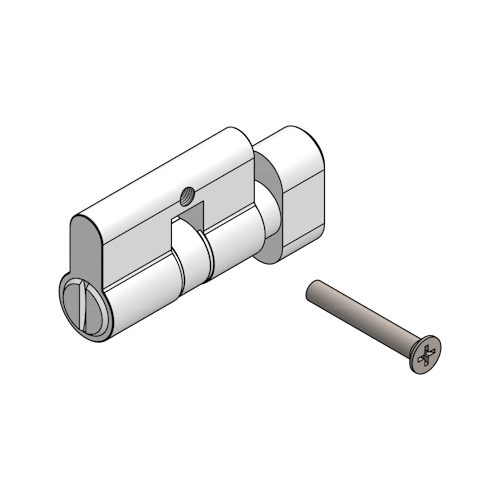 Griffwerk WC-Knaufzylinder -ALU EV1 PZ, f. Schlossseite EN-Norm -für Glasschlösser 26|21mm