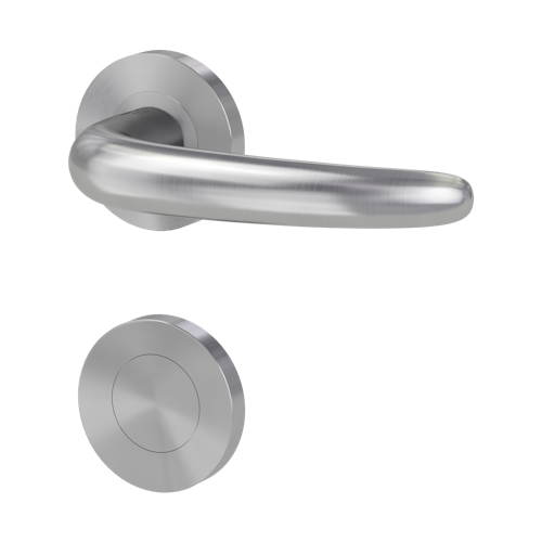 Griffwerk ULMER GRIFF PROF | DESIGN MANUFAKTUR Edelstahl matt -Rosettengarnitur -Schraubt. -BL TS 40-45mm