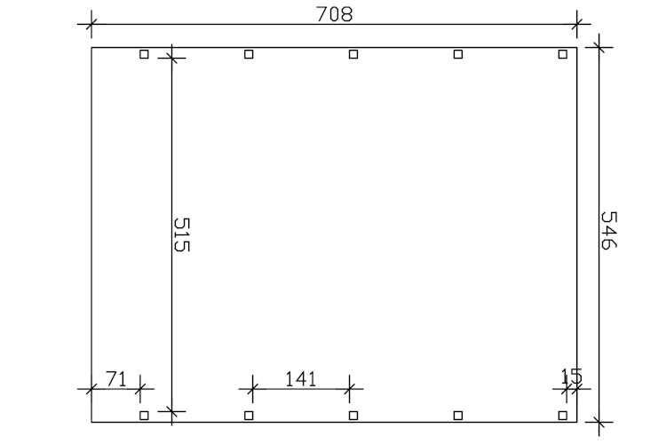 Skan Holz Friesland - Flachdach Doppelcarport aus Nadelholz Breite 546 cm