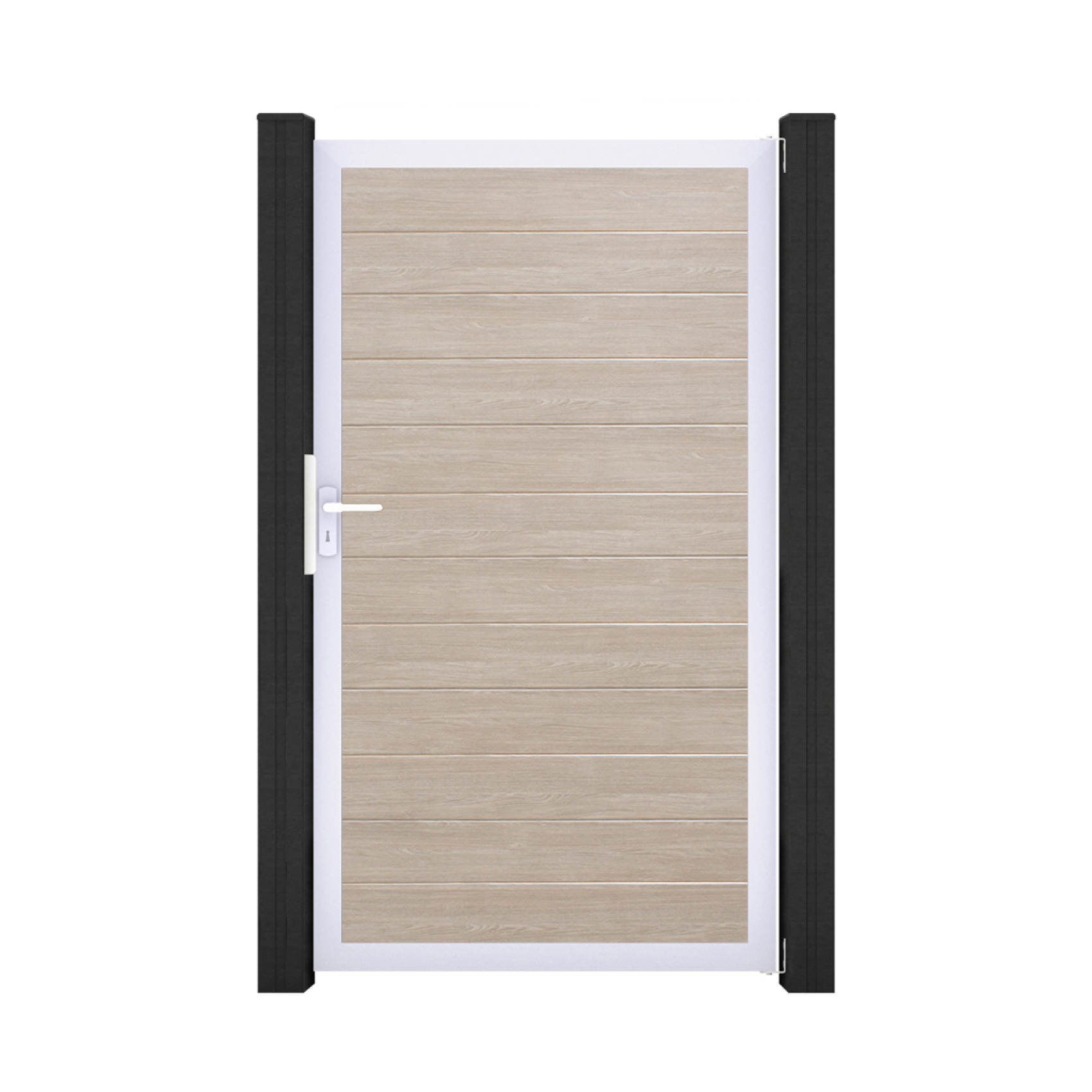 GroJa BasicLine PVC Stecksystem schmal Universal Einzeltor mit Alurahmen sheffield_oak