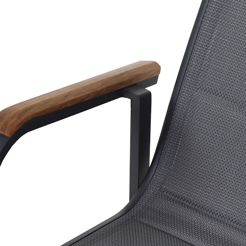 Siena Garden Stapelsessel TESORO padded, Aluminium Anthrazit / Kunststoffgewebe Royal Grey - Abverkauf