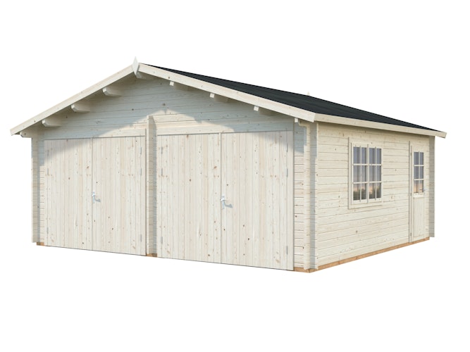 Palmako Garage Roger 28,4 m² - 44 mm - mit Holztoren