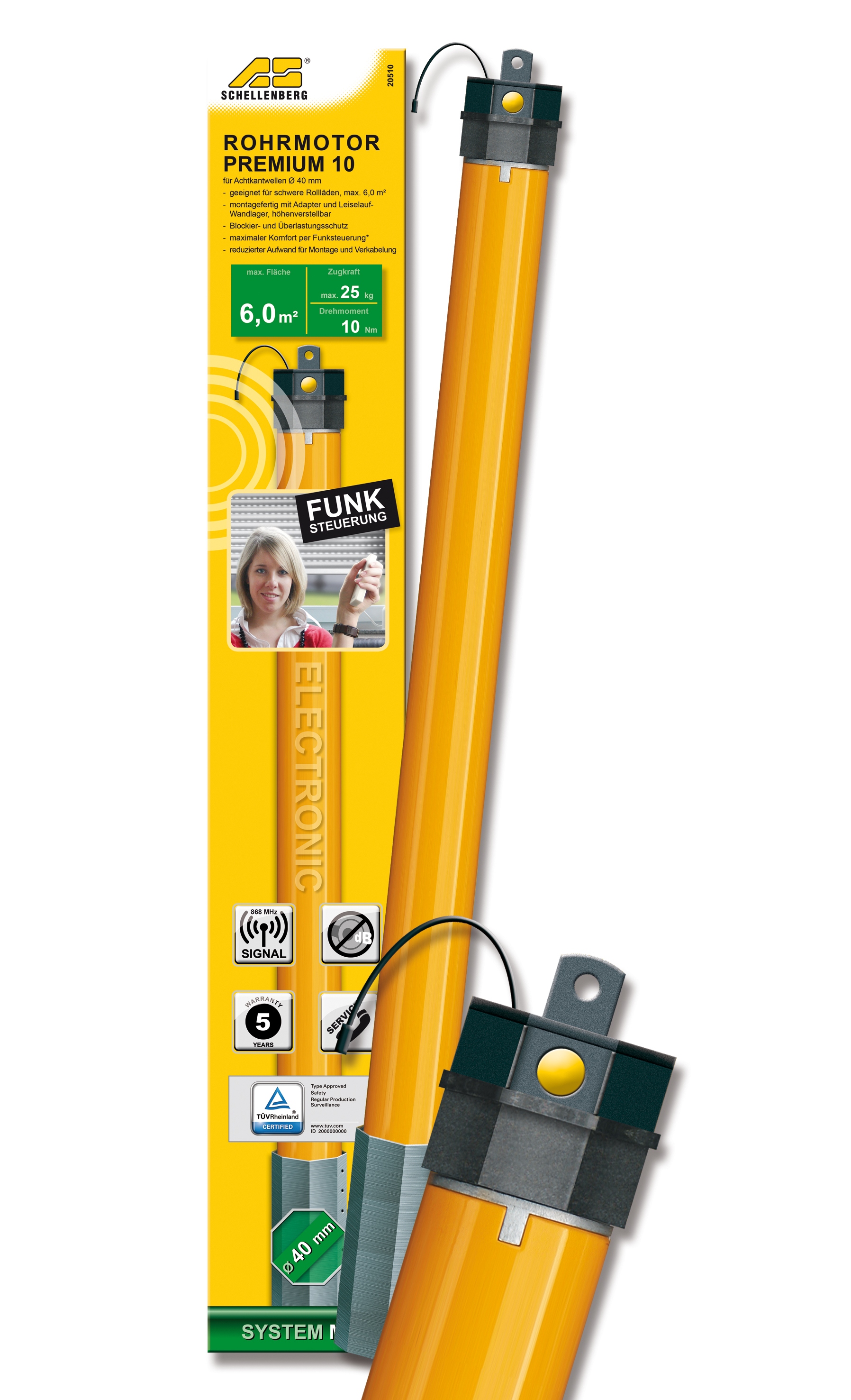 Schellenberg Rohrmotor Mini PREMIUM 10Nm