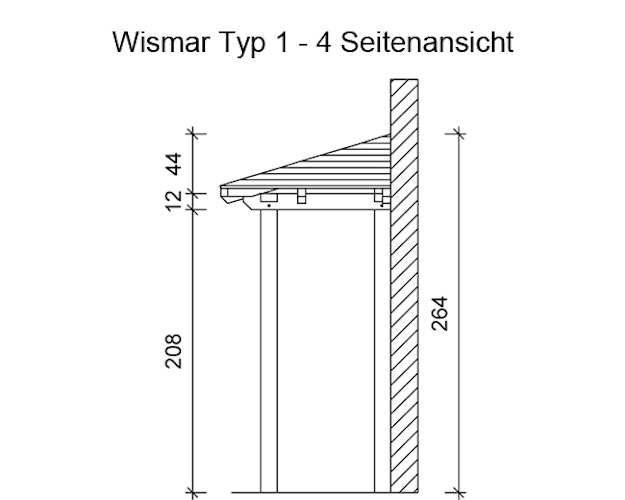 Skan Holz Walmdach Vordach Doppeltür Wismar